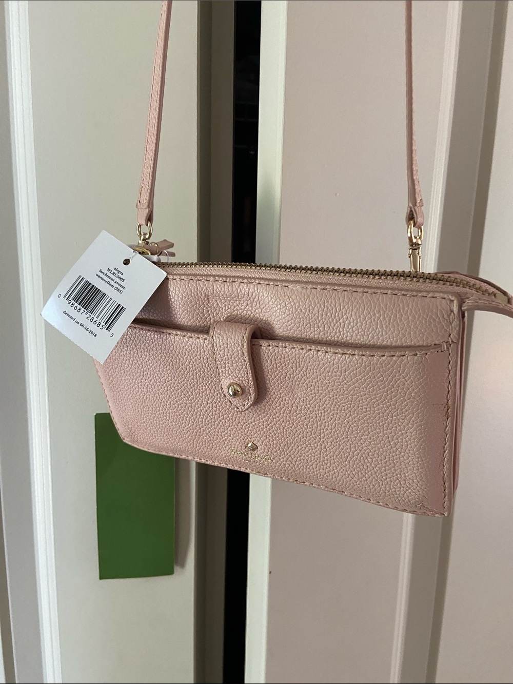 kate spade Larchmont Avenue Alegra leather crossbody in warm vellum